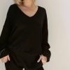 Sweet Peas Soft Knit V Neck Pullover